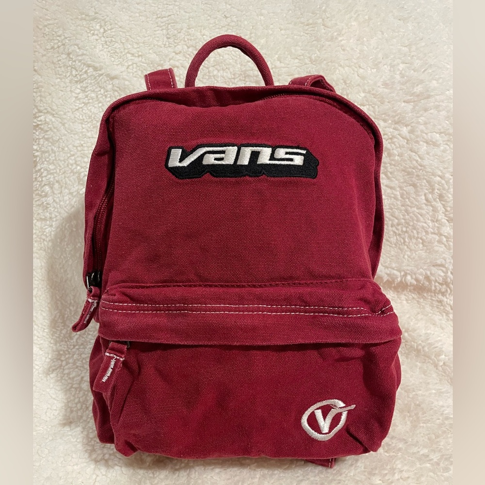 Vans Burgundy Canvas Mini Backpack for Men or Women